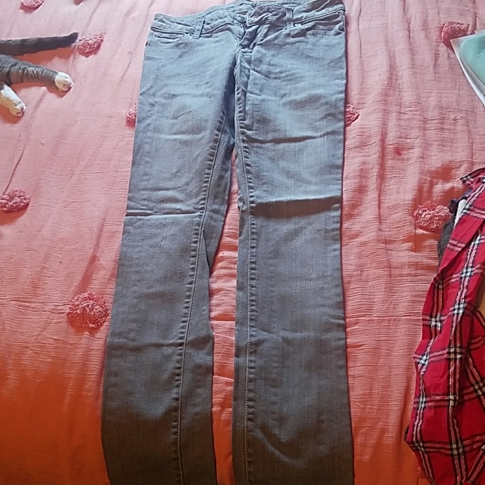 Delia's gray dyed skinny jeans